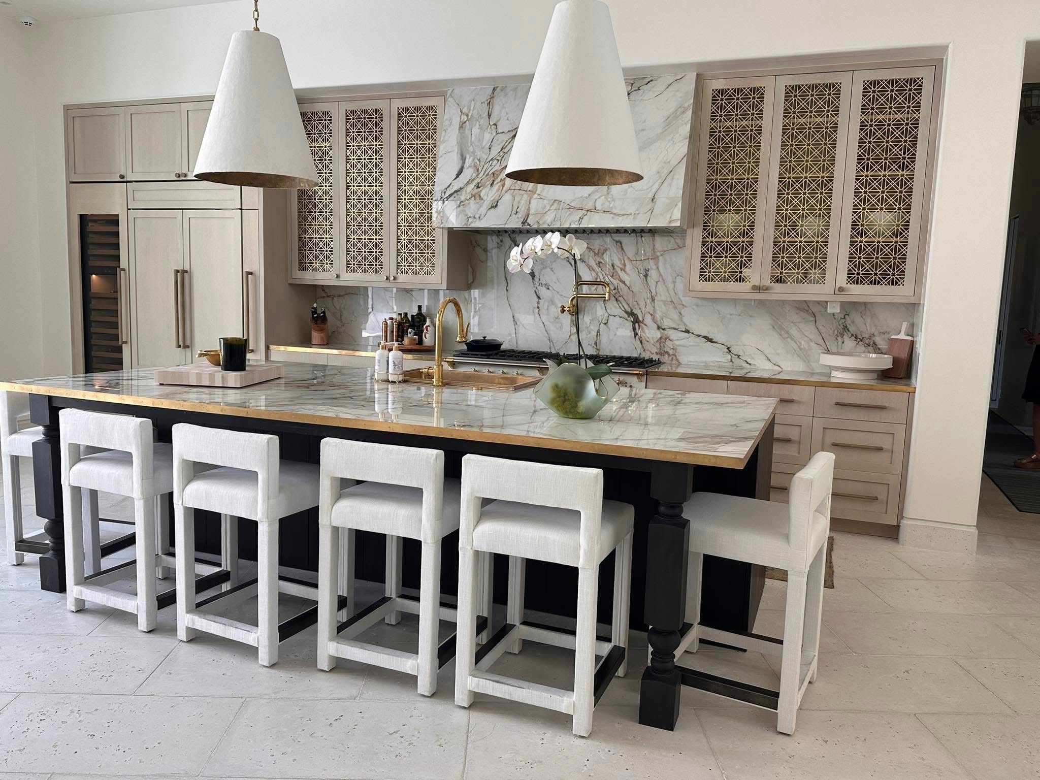 Marble island kitchen remodel St. Louis